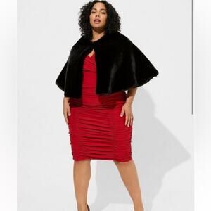 Torrid black Faux Fur Cape